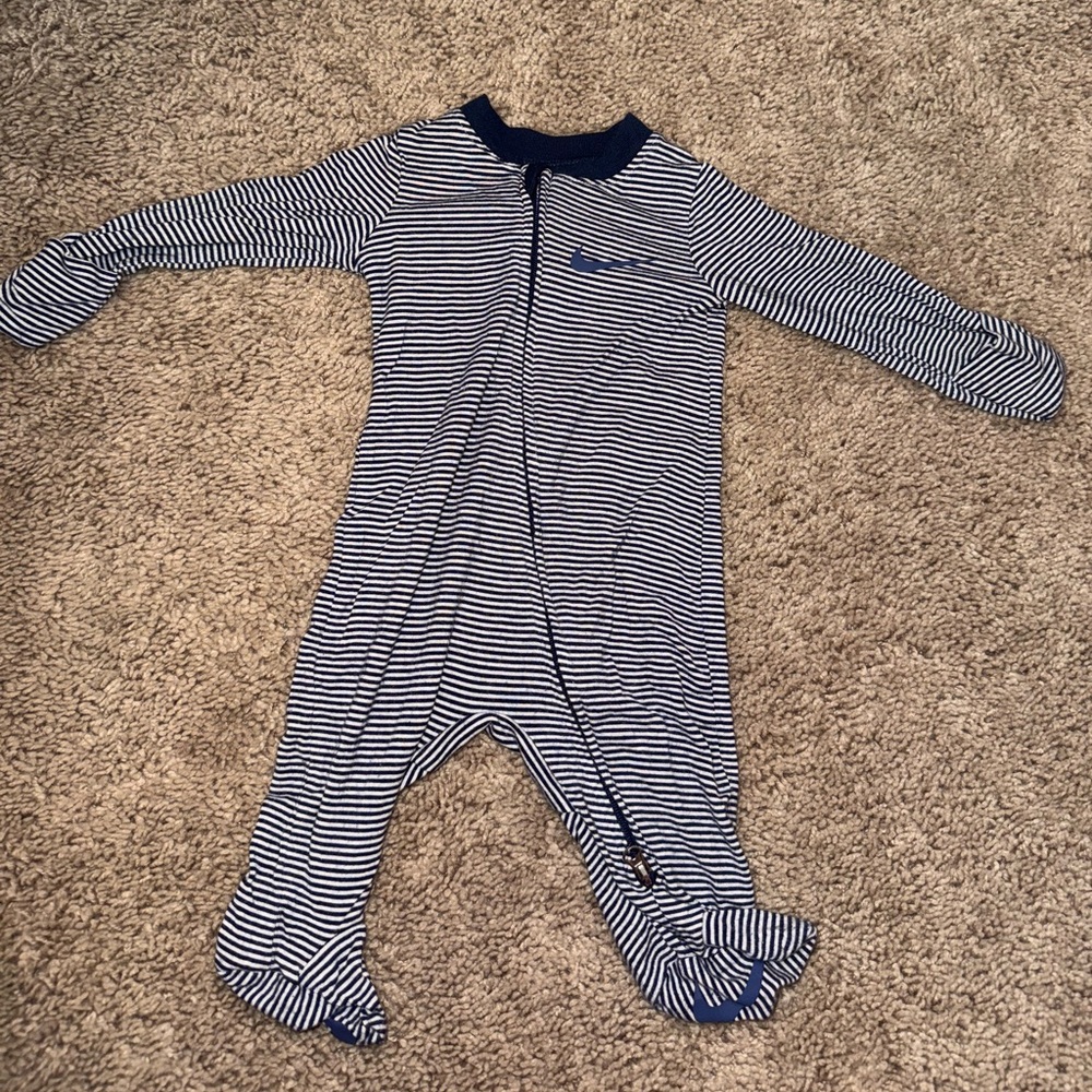 Nike Navy and White Kids Onsie